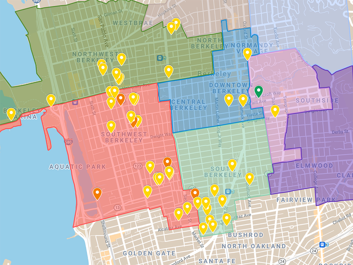 The 2021 Berkeley gunfire map