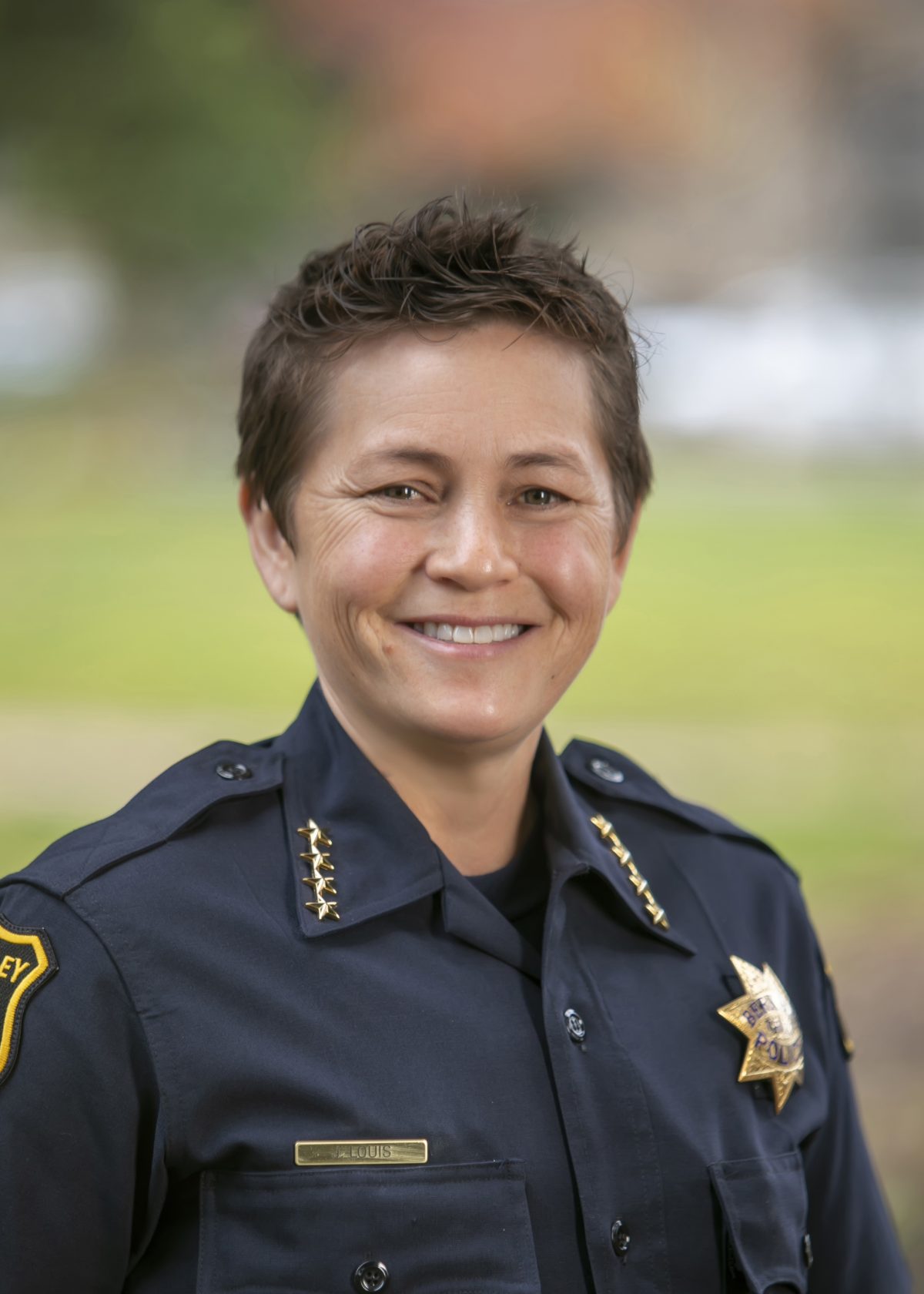 A headshot of Berkeley Police Chief Jen Louis