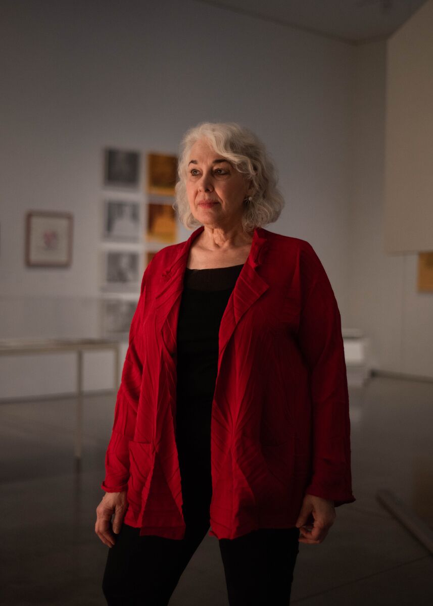 Alison Knwoles attends the opening of  her "Celebration Red"  installation at BAMPFA, July 23 th. 
