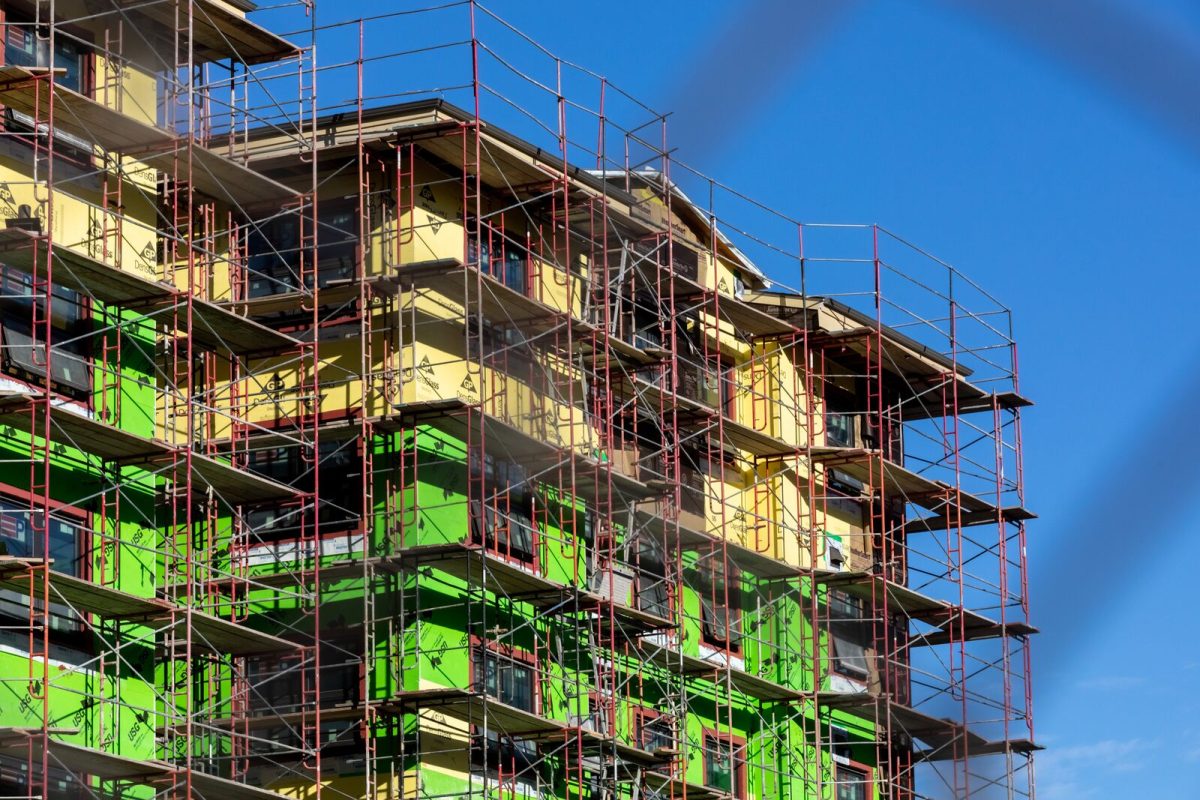 A housing construction site in downtown Berkeley